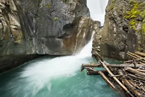 Canyon Wall Prints: Johnston Falls and Creek; Johnston Canyon; Banff National Park; Alberta; Canada