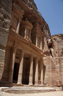 Images Dated 5th May 2009: Jordan, Ancient Nabataean city of Petra. Stone Corinthian exterior of The Treasury