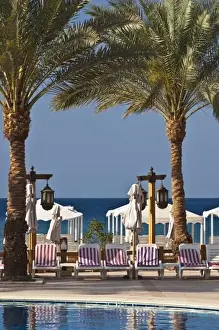 Images Dated 13th March 2011: Jordan, Aqaba, Red Sea Beach, hotel swimming pool, detail