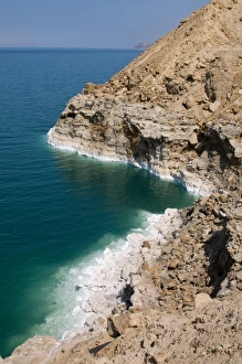 Turquoise Prints: Jordan, Dead Sea, salt on the sea shore