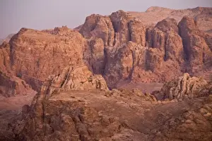 Petra Prints: Jordan, Petra. Eroded pink sandstone formations hid the 3rd Century capital the Nabataean Arabs