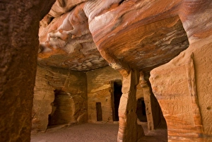 Hidden Prints: Jordan, Petra, Exterior Siq, coulored facades