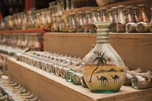 Petra Prints: Jordan, Petra-Wadi Musa, Ancient Nabatean City of Petra, bottles with sand art