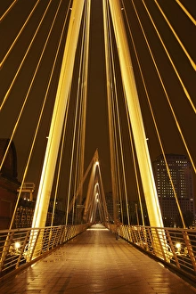 Thames River Prints: Jubilee Footbridge across River Thames, London, England, United Kingdom