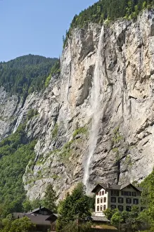Jungfrau Region, Switzerland. Staubbach Falls in Lauterbrunnen