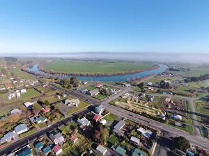 South Is Prints: Kaitangata, and Clutha River, near Balclutha, Clutha District, South Otago, South Island