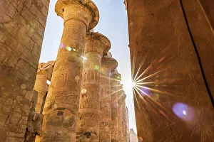 Egypt Prints: Karnak, Luxor, Egypt. Columns of the Great Hypostyle Hall at the Karnak Temple Complex