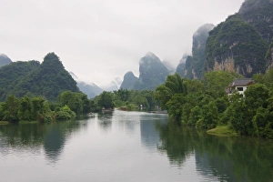 Yangshuo Prints: Karst hills along the Li River area, Yangshuo, Guangxi, China