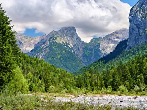 Eastern Alps Prints: Karwendel Mountains near Eng Alpe in the valley of Rissbach Creek in Tyrol, Austria