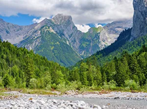 Eastern Alps Prints: Karwendel Mountains near Eng Alpe in the valley of Rissbach Creek in Tyrol. Austria