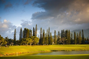 Kauai, Hawaii, USA. The Makai golf course in Princeville is set along a stunning