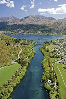 Queenstown Prints: Kawarau River leaving Lake Wakatipu at Frankton, near Queenstown, South Island, New