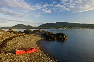 Jerry Marcy Monkman Prints: A kayak in the Porcupine Islands in Maines Acadia National Park. Bar Harbor