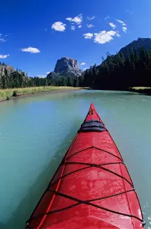 Kayak Prints: Kayaking on upper Green River Lake below Squaretop Mountain, Wind River Mountains