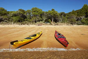 Images Dated 25th January 2018: Kayaks and campsite, Te Pukatea Bay
