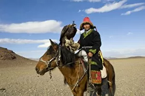 Kazakh man at Altai Eagle Festival, Khujek. (MR)