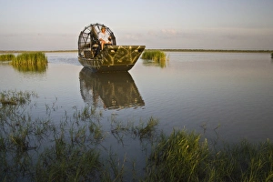 Flat Prints: Ken Nolte, guide, Port Mansfield, Texas, crossing tidal flats of the Laguna Madre