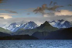 Images Dated 7th September 2012: Kenai Mountains and Kachemak Bay; Homer; Alaska; USA; at Sunset