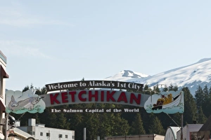 Ketchikan Prints: Ketchikan, Alaska. Main Street Ketchikan, Southeast Alaska