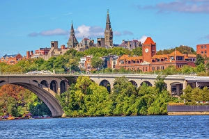 District Of Columbia Prints: Key Bridge, Potomac River, Georgetown University