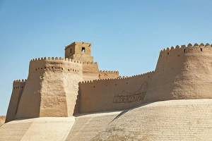 Images Dated 5th April 2024: Khiva, Xorazm Region, Uzbekistan, Central Asia. The ancient city walls