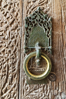 Images Dated 5th April 2024: Khiva, Xorazm Region, Uzbekistan, Central Asia. Antique brass door knocker
