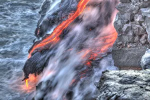 Kilauea lava flow near former town of Kalapana, Big Island, Hawaii, USA