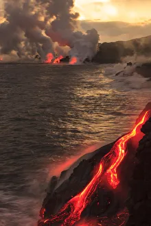 Kilauea lava flow near former town of Kalapana, Big Island, Hawaii, USA