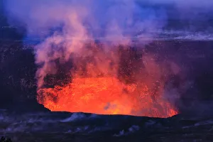 Active Prints: Kilauea Overlook near Jagger Museum, viewing one of the worlds most active volcanoes