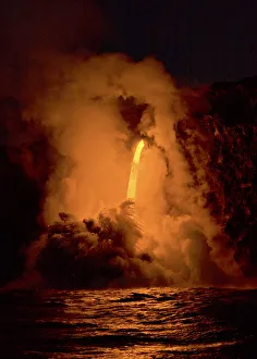 Images Dated 14th February 2017: Kilauea volcano, Big Island, Hawaii. A rare lava flow formation called a fire