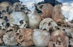 Images Dated 2027: Killing Fields memorial with skulls of those killed in raids at Phnom Phen, Cambodia