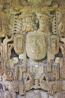 Carve Prints: King 15, Stele M, Mayan ruins in Copan, UNESCO World Heritage site, Honduras