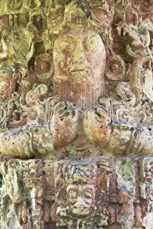 Carving Prints: King 18th, Mayan ruins in Copan, UNESCO World Heritage site, Honduras