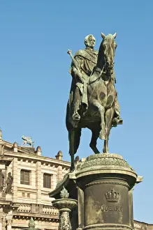 Images Dated 9th October 2010: King John Statue in theatre square at the Semperoper (opera house), Dresden, Germany