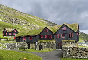 Denmark Collection: The Kings Farm in Kirkjubour (Kirkjboargardur, Roykstovan), the oldest still inhabited