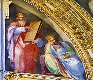 Papal Basilica Prints: Kings Fresco Santa Maria Maggiore, Rome, Italy. Built 422-432, in honor of Virgin Mary