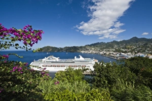 Images Dated 18th February 2011: Kingstown Harbor, St. Vincent and the Grenadines. Sea Princess at dock