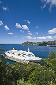 Images Dated 21st February 2011: Kingstown Harbour, St. Vincent & The Grenadines. Boudicca Fred Olsen Cruise Lines at dock