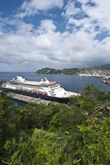 Images Dated 26th February 2011: Kingstown Harbour, St. Vincent & The Grenadines. Msdam, Holland America at dock