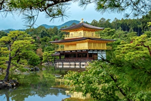 Buddhist Prints: Kinkaku-Ji Golden Pavilion, Kyoto, Japan