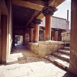 Knossos, The Grand Staircase. Minoan Palace. Crete