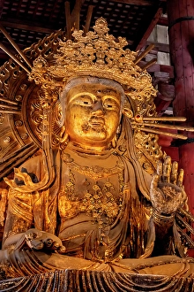Deity Prints: Kokuzo Bosatsu, Great Buddha Hall, Todai-ji temple, Nara, Japan