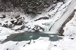 Hohe Tauern Prints: The Krimml waterfalls in the National Park Hohe Tauern during winter in ice and snow