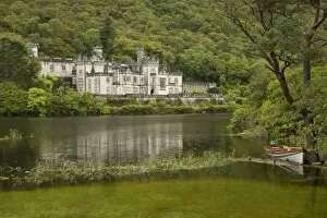 Kylemore Abbey, County Galway, Ireland, Castle, Towers Landscape, Scenic, Boat