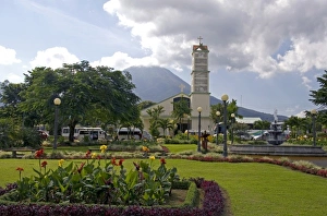 Arenal Prints: La Fortuna Church and Arenal Volcano at the town of La Fortuna, San Carlos, Costa Rica