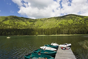 Crater Prints: Lacul Sfanta Ana (Anna Lake) close to Baile Tusnad, a crater lake of Ciumatu Mountains