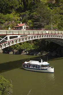 People In The Background Prints: Lady Launceston Tour Boat, and Historic Kings Bridge (1864 ), Cataract Gorge