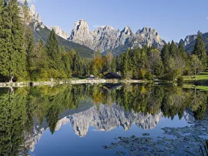 Dolomite Prints: Lago Welsperg. Valle del Canali in the mountain range Pale di San Martino