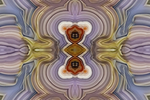 Mineral Prints: Laguna agate kaleidoscope repeating mirror-effect pattern