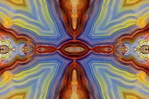 Mineral Prints: Laguna agate kaleidoscope repeating mirror-effect pattern